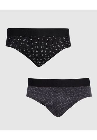 Pantaloncillo Brief  Estampado En Lycra-Algodón X1 Para Hombre Negro Patprimo Patprimo