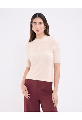 Saco Para Mujer Cuello Redondo Color Beige Marca Patprimo #30330622