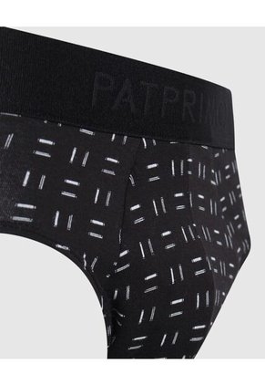 Pantaloncillo Brief  Estampado En Lycra-Algodón X1 Para Hombre Negro Patprimo