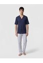 Pijama De Camisa Con Botones   Para Hombre Azul Patprimo de Patprimo