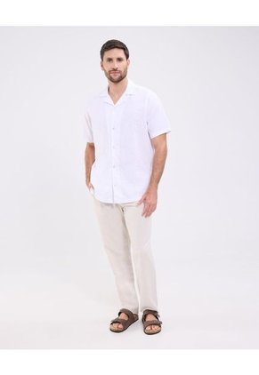 Camisa Guayabera Para Hombre Manga Corta Sin Bolsillo Color Blanco Marca Patprimo #44030400
