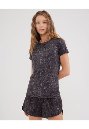 Camiseta Estampada Para Mujer Negro Patprimo