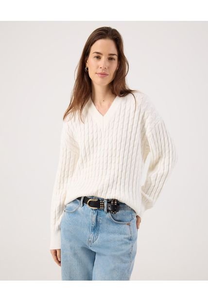 Saco Para Mujer Cuello V Color Blanco Marca Patprimo #30330658