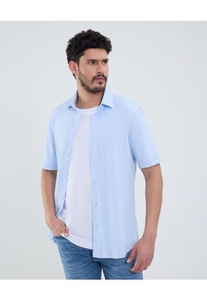 Camisa Para Hombre Manga Corta Con Bolsillo Cuello Formal C Color Azul Marca Patprimo #44013151