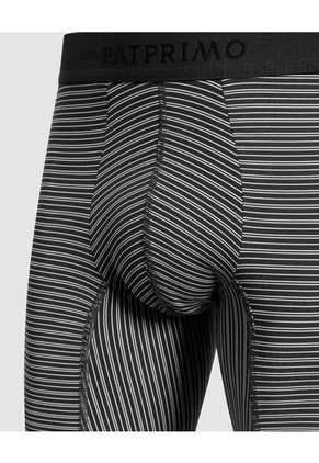 Bóxer Medio Con Estampado De Rayas Horizontales  X1 Para Hombre Negro Patprimo