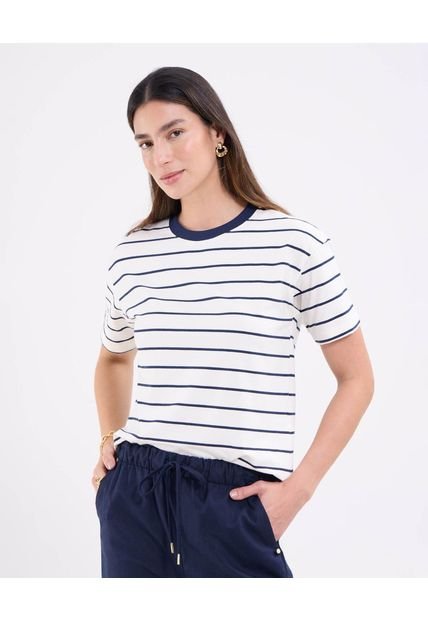 Camiseta Para Mujer Manga Corta Cuello Redondo Color Blanco Marca Patprimo #30093672