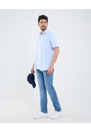 Camisa Para Hombre Manga Corta Con Bolsillo Cuello Formal C Color Azul Marca Patprimo #44013151