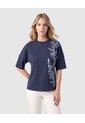 Camiseta Manga Corta Para Mujer  Para Mujer Azul Patprimo de Patprimo