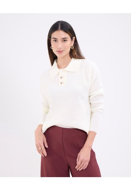 Saco Para Mujer Cuello V Color Crema Marca Patprimo #30330630