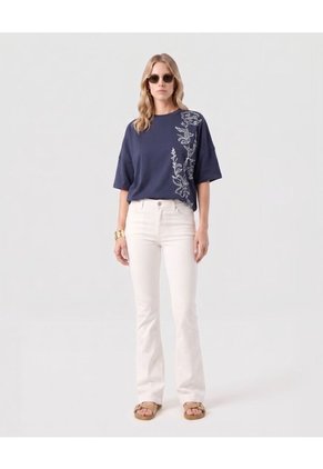 Camiseta Manga Corta Para Mujer  Para Mujer Azul Patprimo
