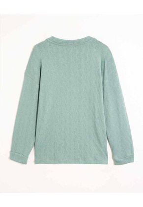 Suéter Liviano Con Cuello V   Para Mujer Verde Patprimo