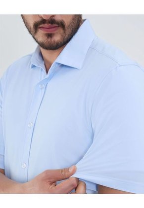 Camisa Para Hombre Manga Corta Con Bolsillo Cuello Formal C Color Azul Marca Patprimo #44013151