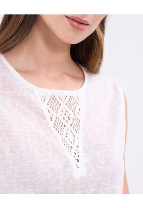 Camiseta Para Mujer Manga Corta Cuello V Color Blanco Marca Patprimo #30093762