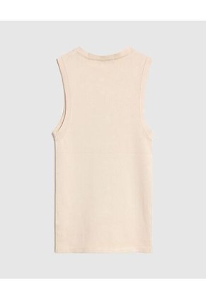 Camiseta  Para Mujer Manga Sisa Cuello Redondo Color Beige Marca Patprimo #30093867