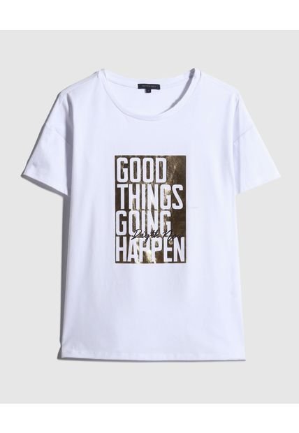 Camiseta Para Mujer Manga Corta Color Hueso Marca Patprimo #30093467