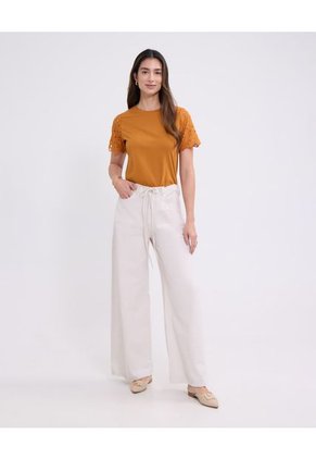 Camiseta Para Mujer Manga Corta Cuello Redondo Color Naranja Marca Patprimo #30093759