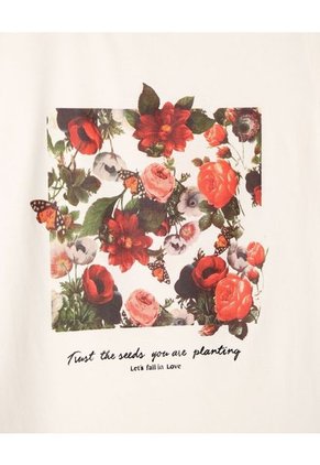 Camiseta Para Mujer Patprimo Color Marfil Material Poliéster 62% Algodón 34%-Elastano 4%