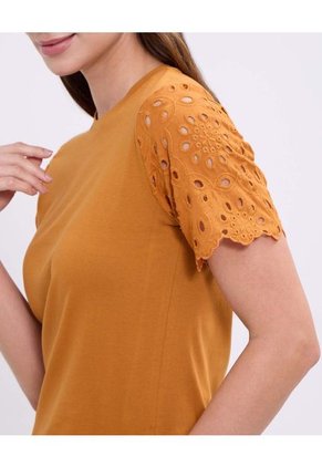 Camiseta Para Mujer Manga Corta Cuello Redondo Color Naranja Marca Patprimo #30093759