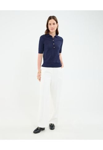 Polo Para Mujer Manga Corta Color Azul Marca Patprimo #30110445 Patprimo