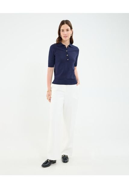 Polo Para Mujer Manga Corta Color Azul Marca Patprimo #30110445