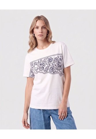 Camiseta Estampado Manga Corta Para Mujer  Para Mujer Blanco Patprimo Patprimo