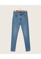 Jean Skinny Tiro Alto Tono Medio Claro  Para Mujer Azul Patprimo de Patprimo