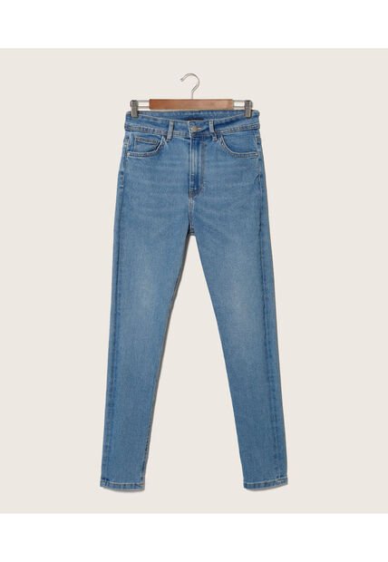 Jean Skinny Tiro Alto Tono Medio Claro  Para Mujer Azul Patprimo