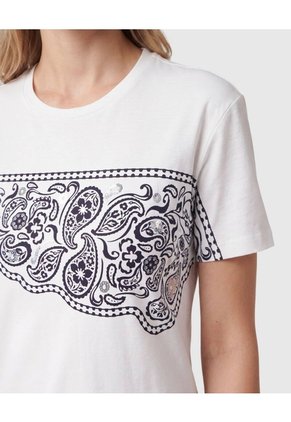 Camiseta Estampado Manga Corta Para Mujer Para Mujer Blanco Patprimo