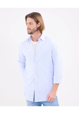 Camisa Para Hombre Manga Corta Con Bolsillo Cuello Casual M Color Azul Marca Patprimo #44013140 Patprimo