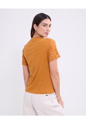 Camiseta Para Mujer Manga Corta Cuello Redondo Color Naranja Marca Patprimo #30093759