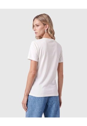 Camiseta Estampado Manga Corta Para Mujer Para Mujer Blanco Patprimo
