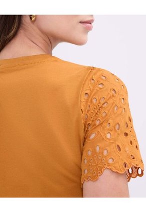 Camiseta Para Mujer Manga Corta Cuello Redondo Color Naranja Marca Patprimo #30093759