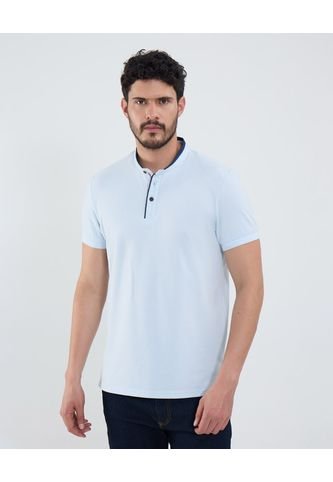 Polo Para Hombre Cuello Mao Sin Bolsillo Color Azul Marca Patprimo #44112738 Patprimo