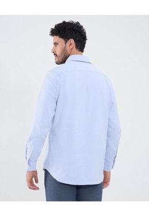 Camisa Para Hombre Manga Larga Sin Bolsillo Cuello Casual M Color Azul Marca Patprimo #44013098