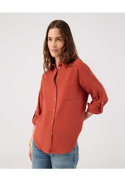Camisa Para Mujer Manga Larga Color Naranja Marca Patprimo #30010731