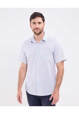 Camisa Para Hombre Manga Corta Con Bolsillo Cuello Formal C Color Azul Marca Patprimo #44013150 Patprimo