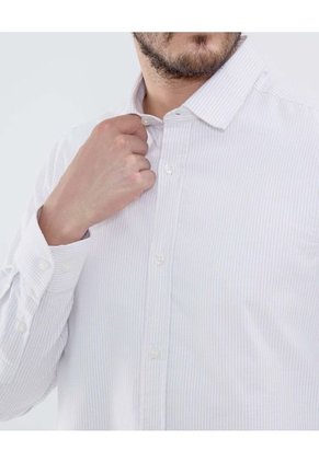 Camisa Para Hombre Manga Larga Sin Bolsillo Cuello Casual M Color Blanco Marca Patprimo #44013165