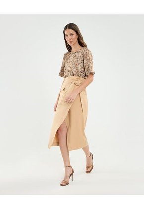 Falda Para Mujer Medio Color Beige Marca Patprimo #30140399