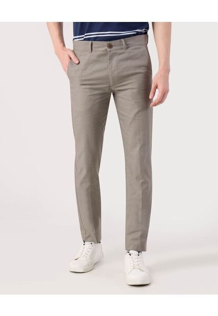 Pantalon Tipo Chino Unicolor   Para Hombre Gris Patprimo