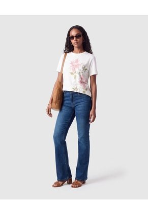 Camiseta Estampada Manga Corta Para Mujer Para Mujer Blanco Patprimo