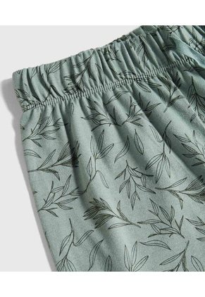 Conjunto Pijama Camiseta Cuello Redondo Con Patantalon Estampado   Para Hombre Verde Patprimo