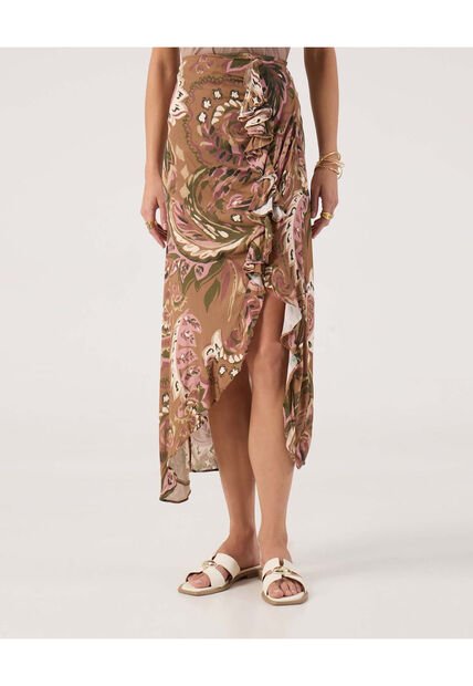 Falda Para Mujer Largo Color Café Marca Patprimo #30140406