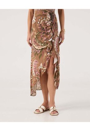 Falda Para Mujer Largo Color Café Marca Patprimo #30140406