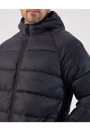 Chaqueta Acolchada Con Capota   Para Hombre Negro Patprimo