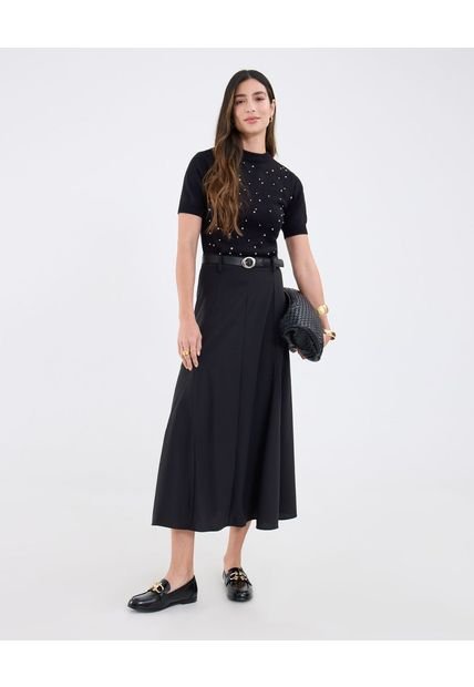 Falda Para Mujer Medio Color Negro Marca Patprimo #30140410