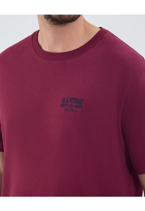 Camiseta Para Hombre Manga Corta Cuello Redondo Color Vino Marca Patprimo #44090939