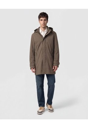 Chaqueta Tipo Parka Con Capucha   Para Hombre Verde Patprimo