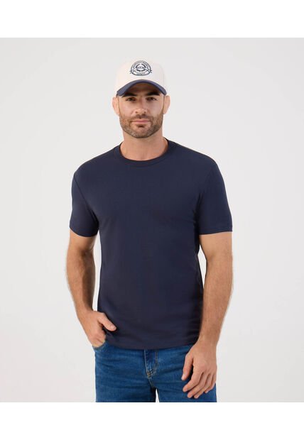 Camiseta Básica Cuello Redondo   Para Hombre Azul Patprimo