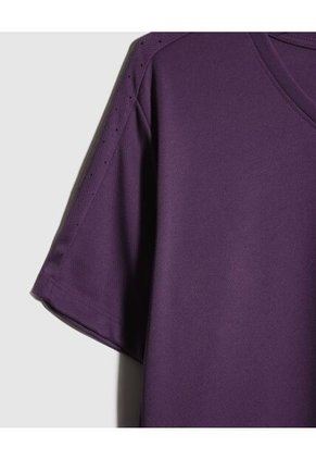 Camiseta Manga Corta Cuello V Con Grabado Laser  Para Hombre Morado Patprimo