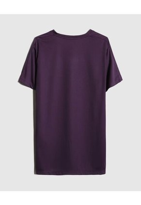 Camiseta Manga Corta Cuello V Con Grabado Laser  Para Hombre Morado Patprimo